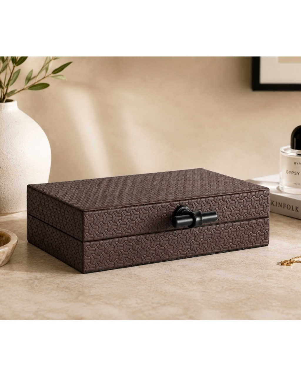 Richmond Interiors Storage Box Billie Dark Brown Large
