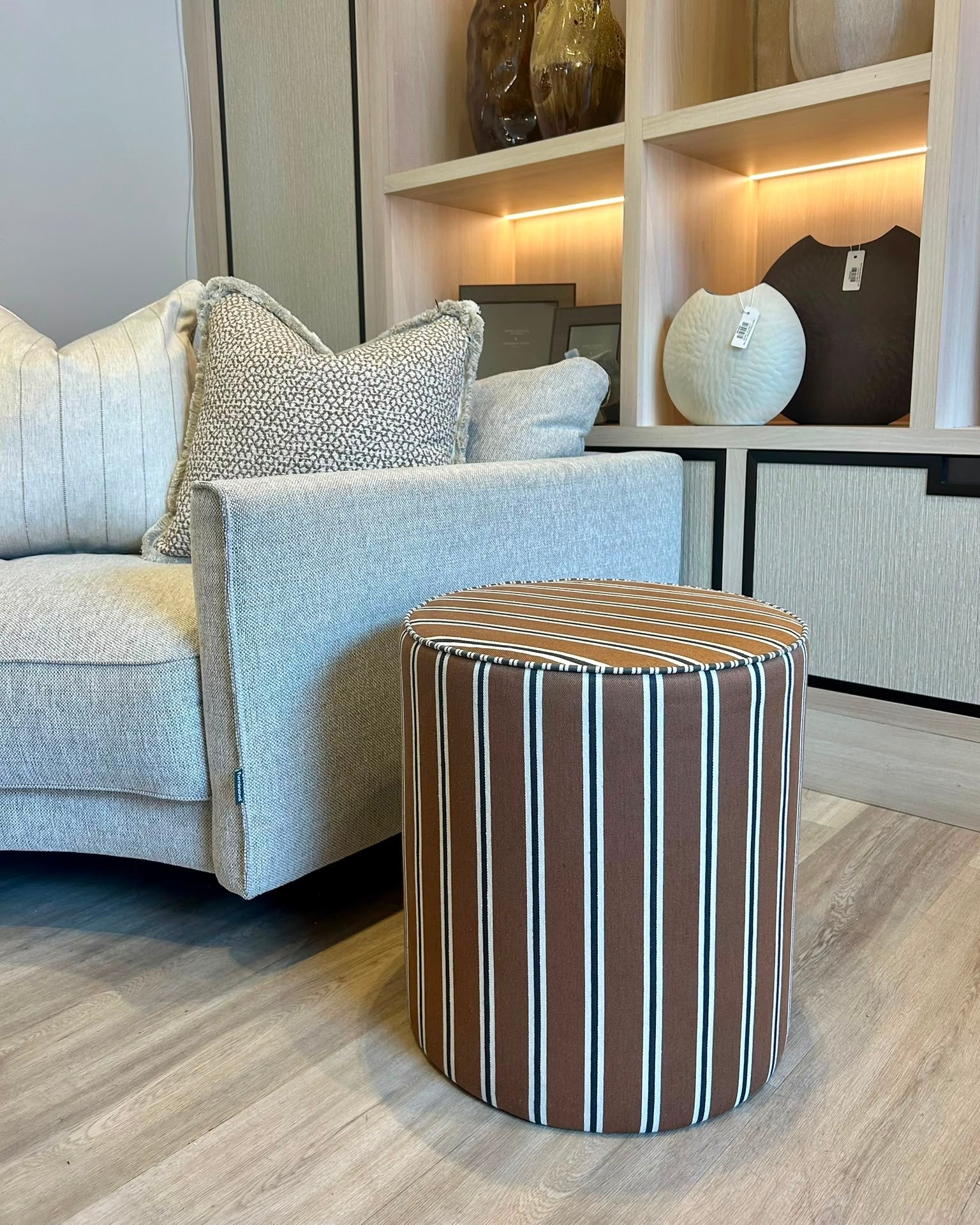 Stripe Round Stool 40cm
