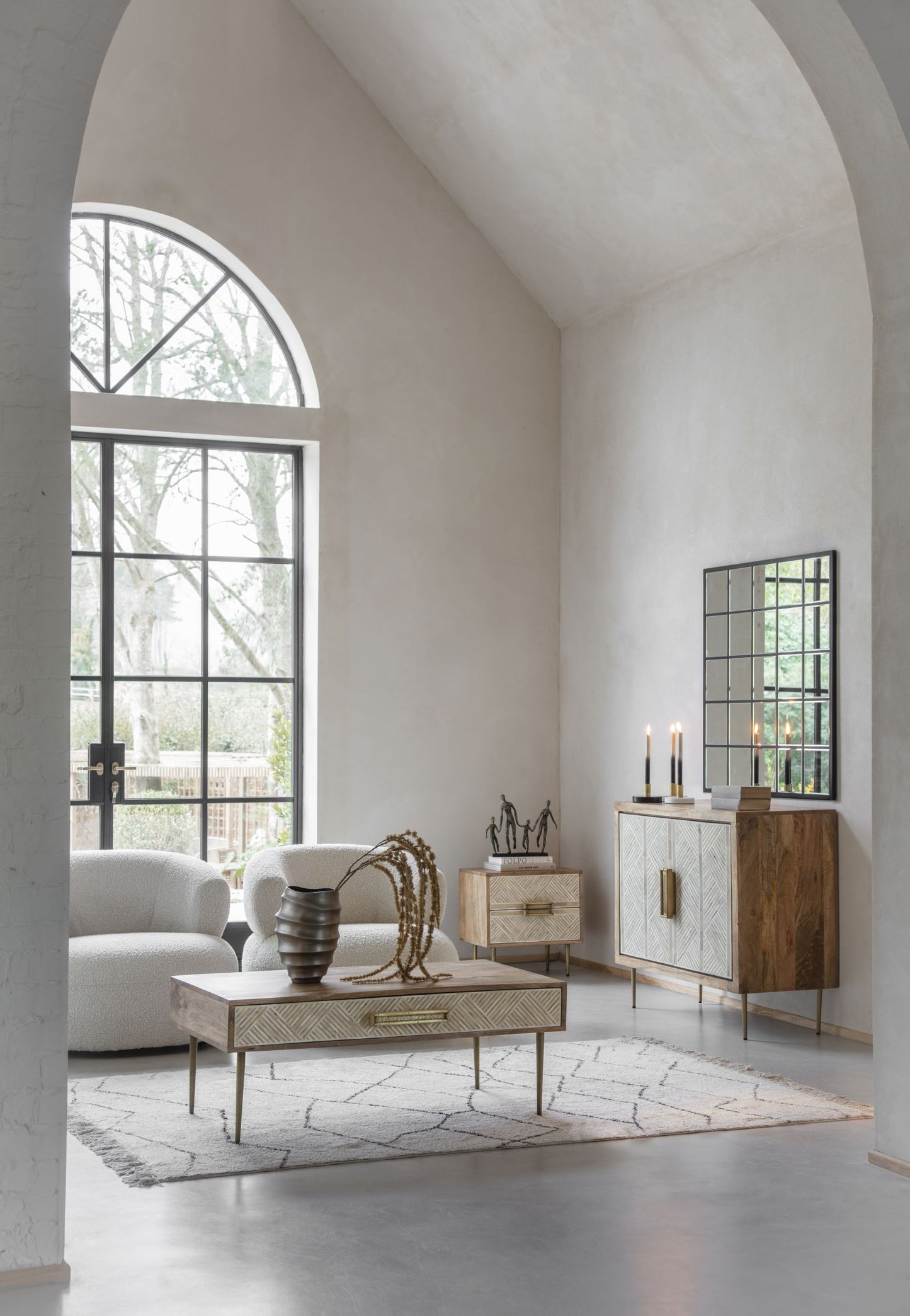 Libra Interiors Luna Occasional Chair in Boucle Cream