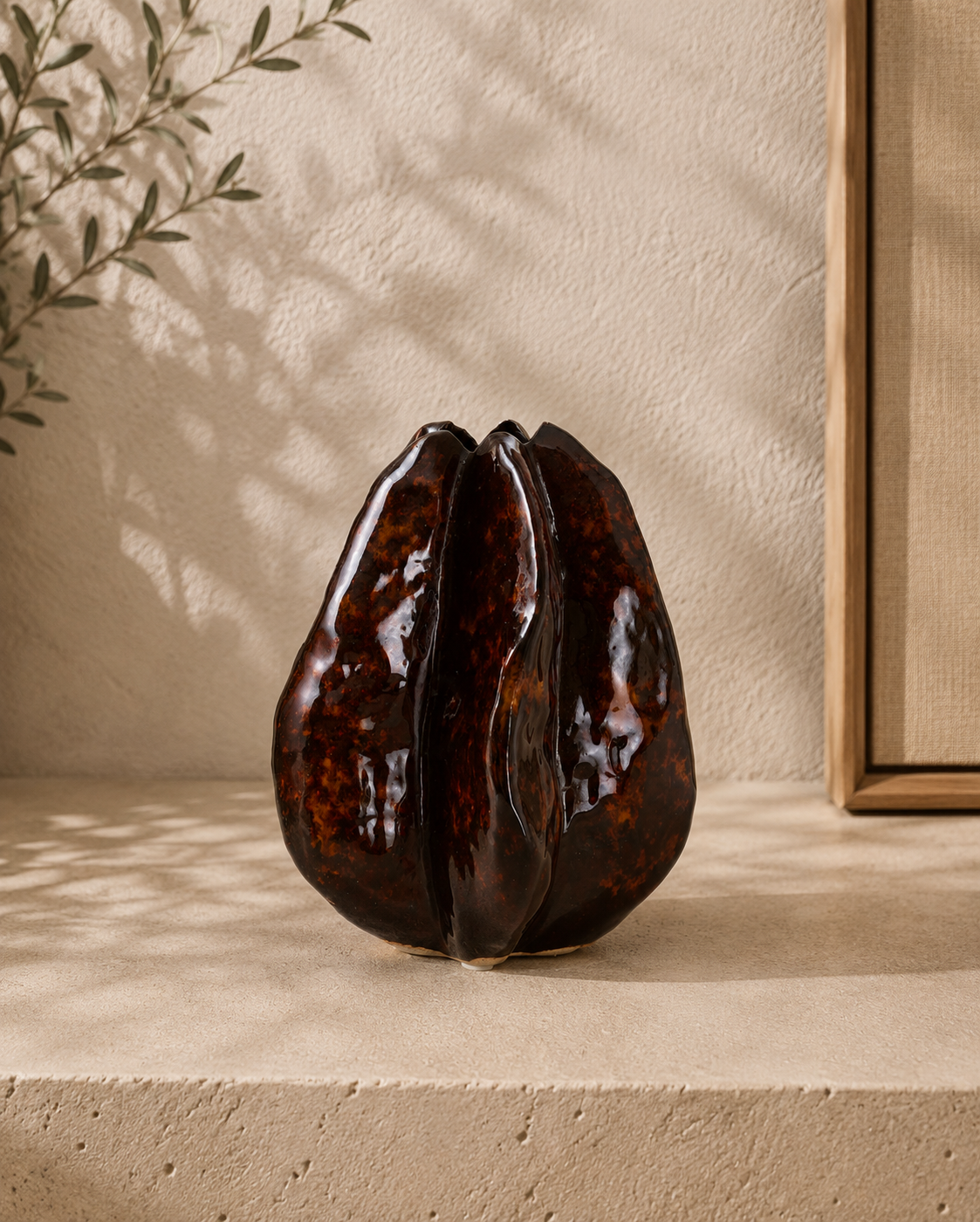 Idrija Medium Vase - Dark Brown