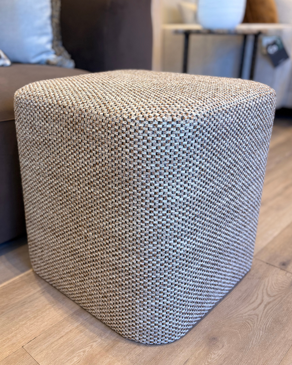 Cube Footstool Stool - Chunky Weave