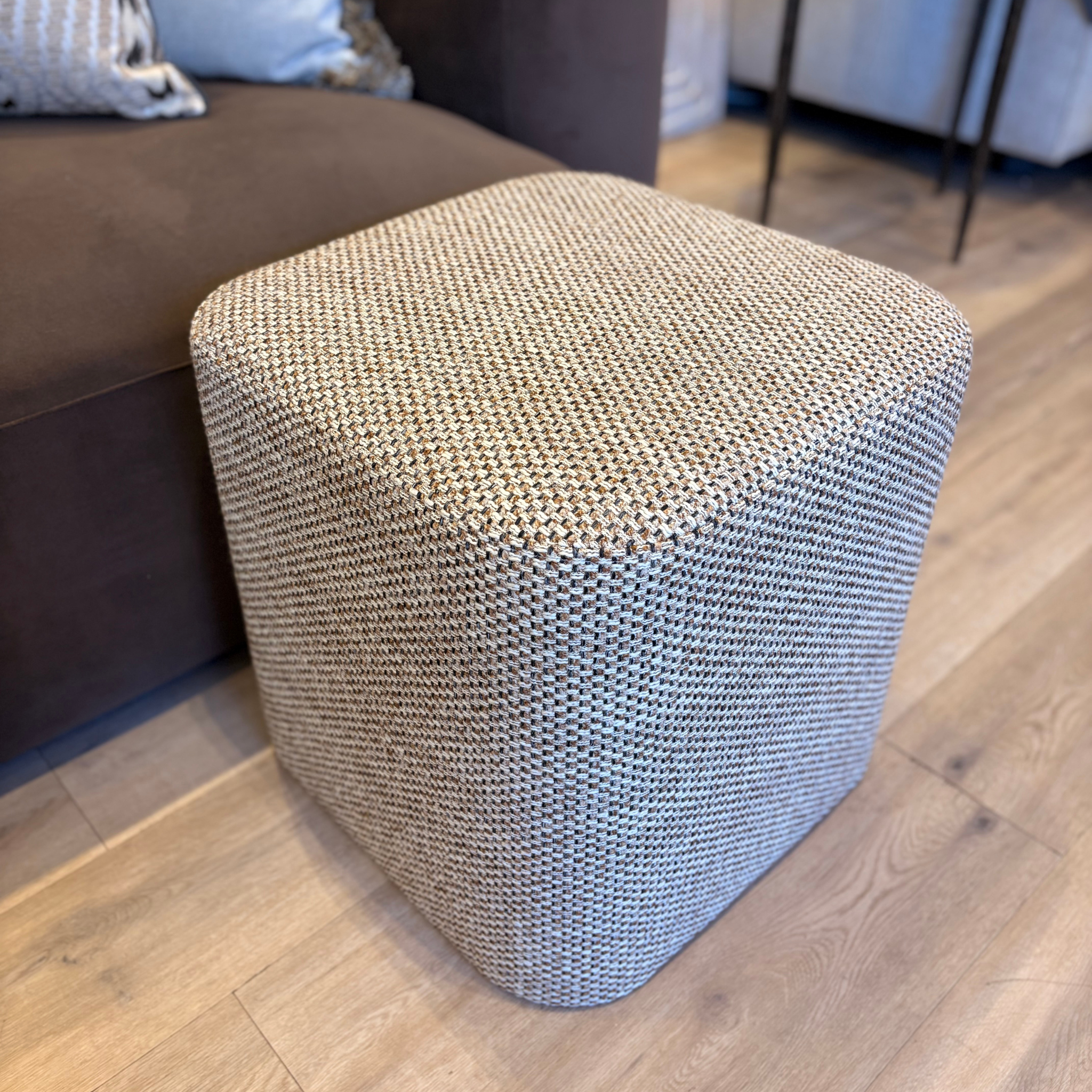Cube Footstool Stool - Chunky Weave