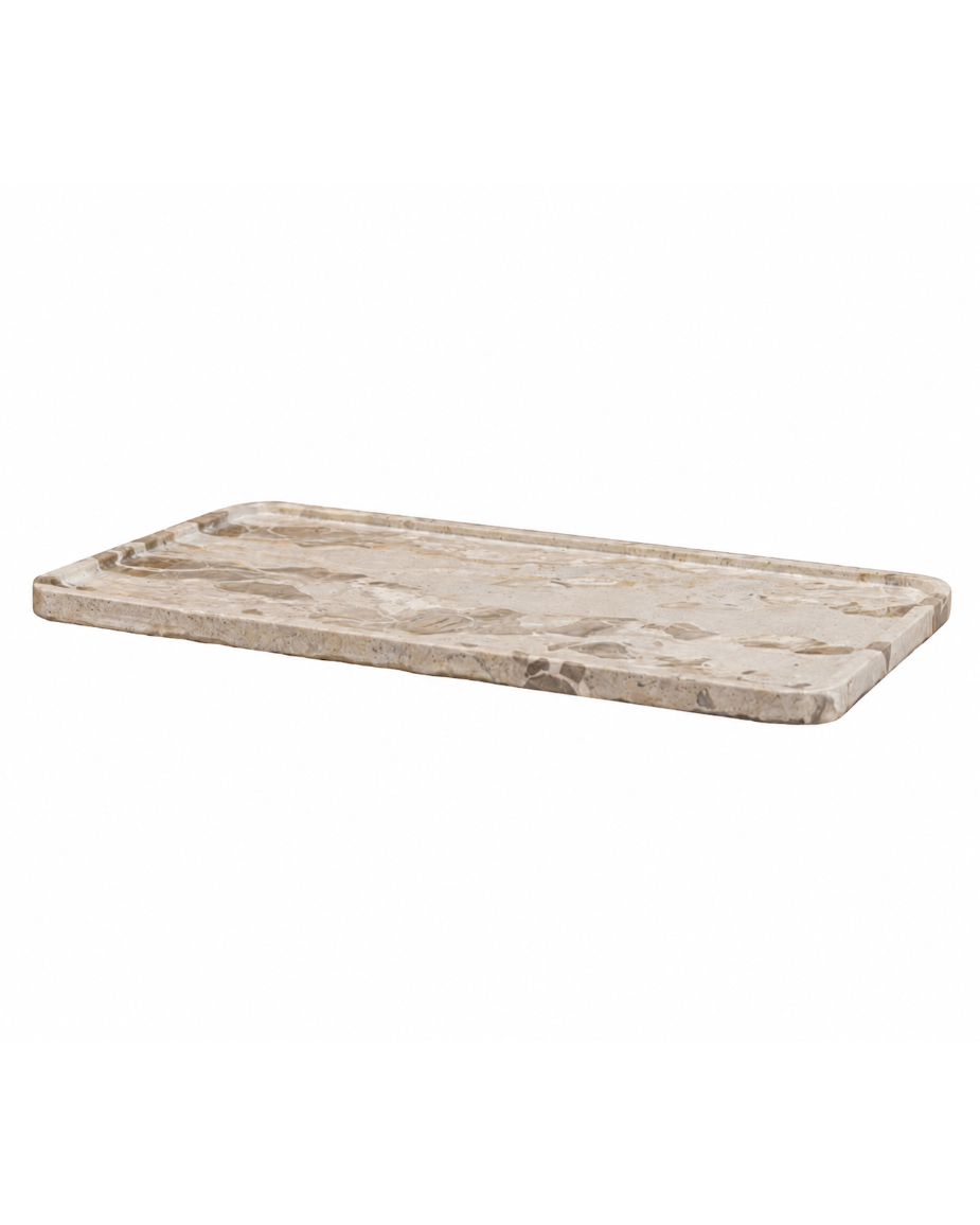 Kiara Plate Beige Marble