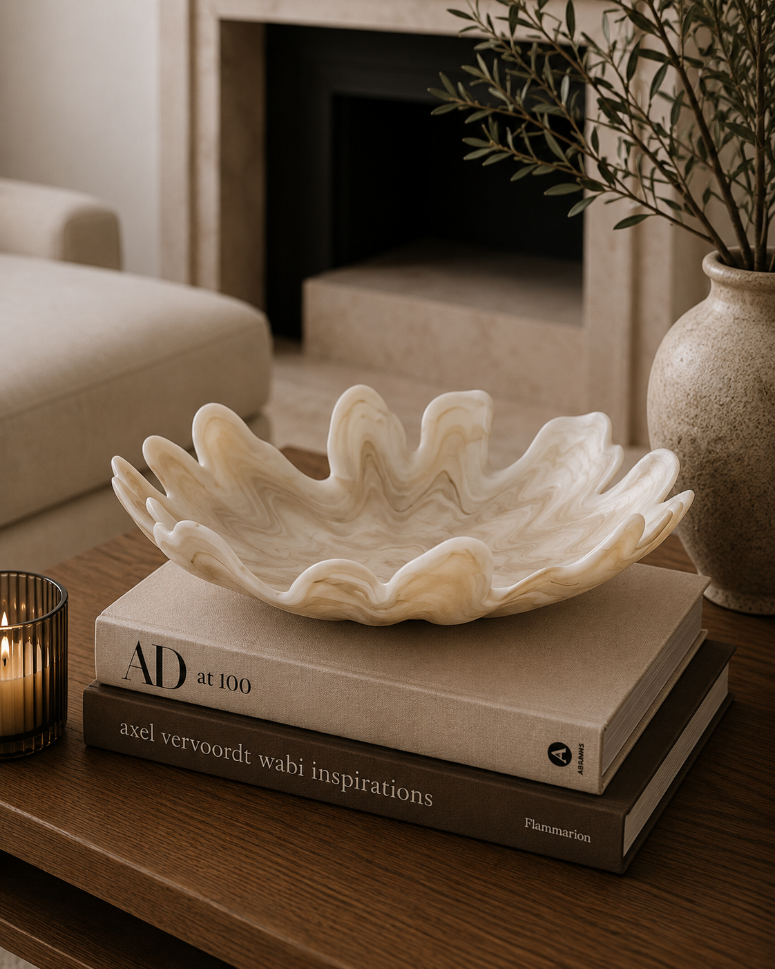 Galene Fluted Natural Glass Plate
