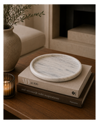 Zoro White Marble Round Tray
