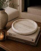 Tibor Round Travertine Tray