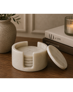 Kindia Set of 6 Marble Coasters with Holder