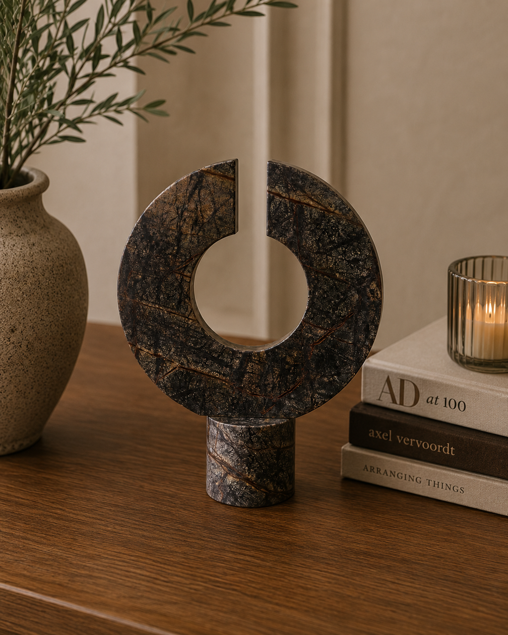 Fazio Forest Green Marble Sculpture