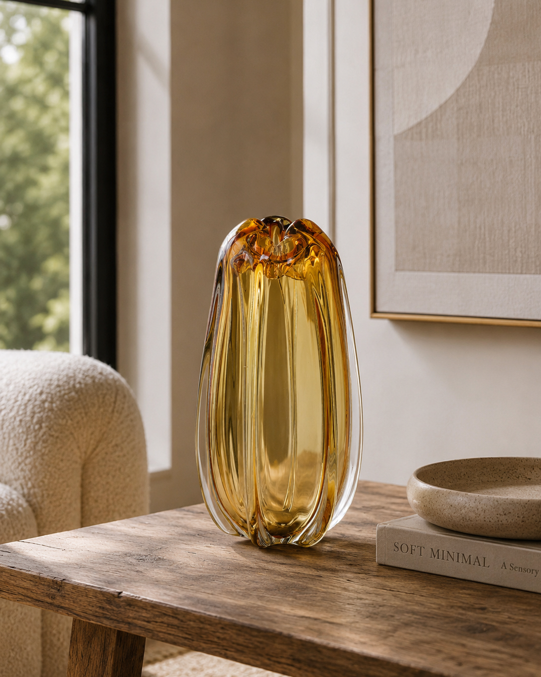 Murela Amber Glass Vase - Large