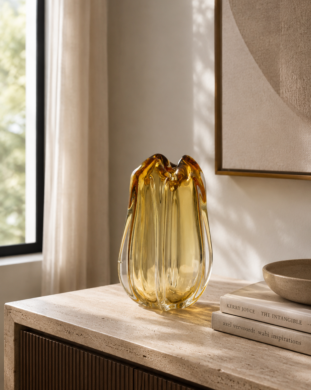 Murela Amber Glass Vase - Medium