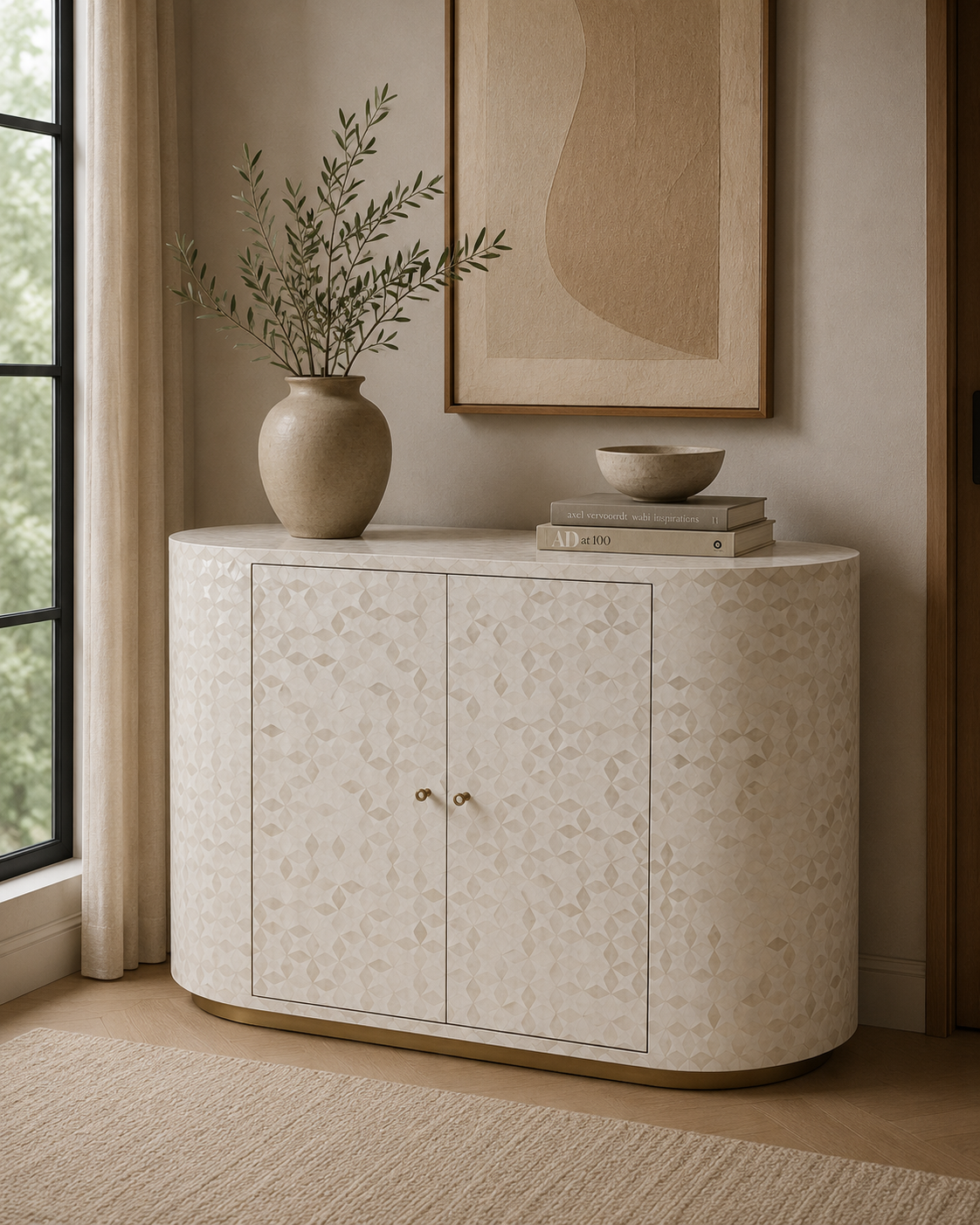 Aspen Bone Inlay Two Door Cabinet