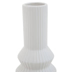 Fabia White Ribbed Vase