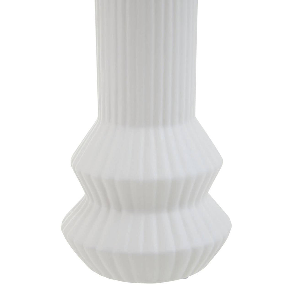 Fabia White Ribbed Vase