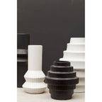 Fabia White Ribbed Vase