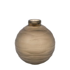 Smoke Bevelled Glass Globe Vase - Large