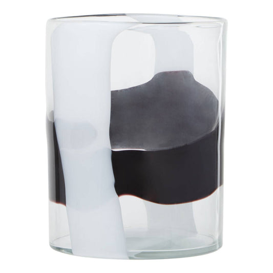 Hania Small Glass Vase with Abstract Pattern