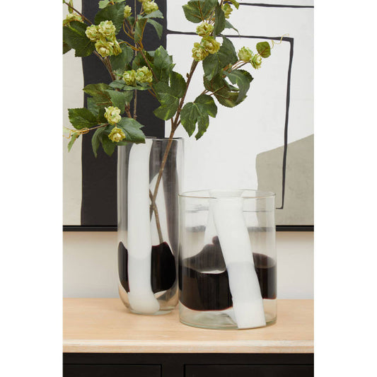 Hania Small Glass Vase with Abstract Pattern