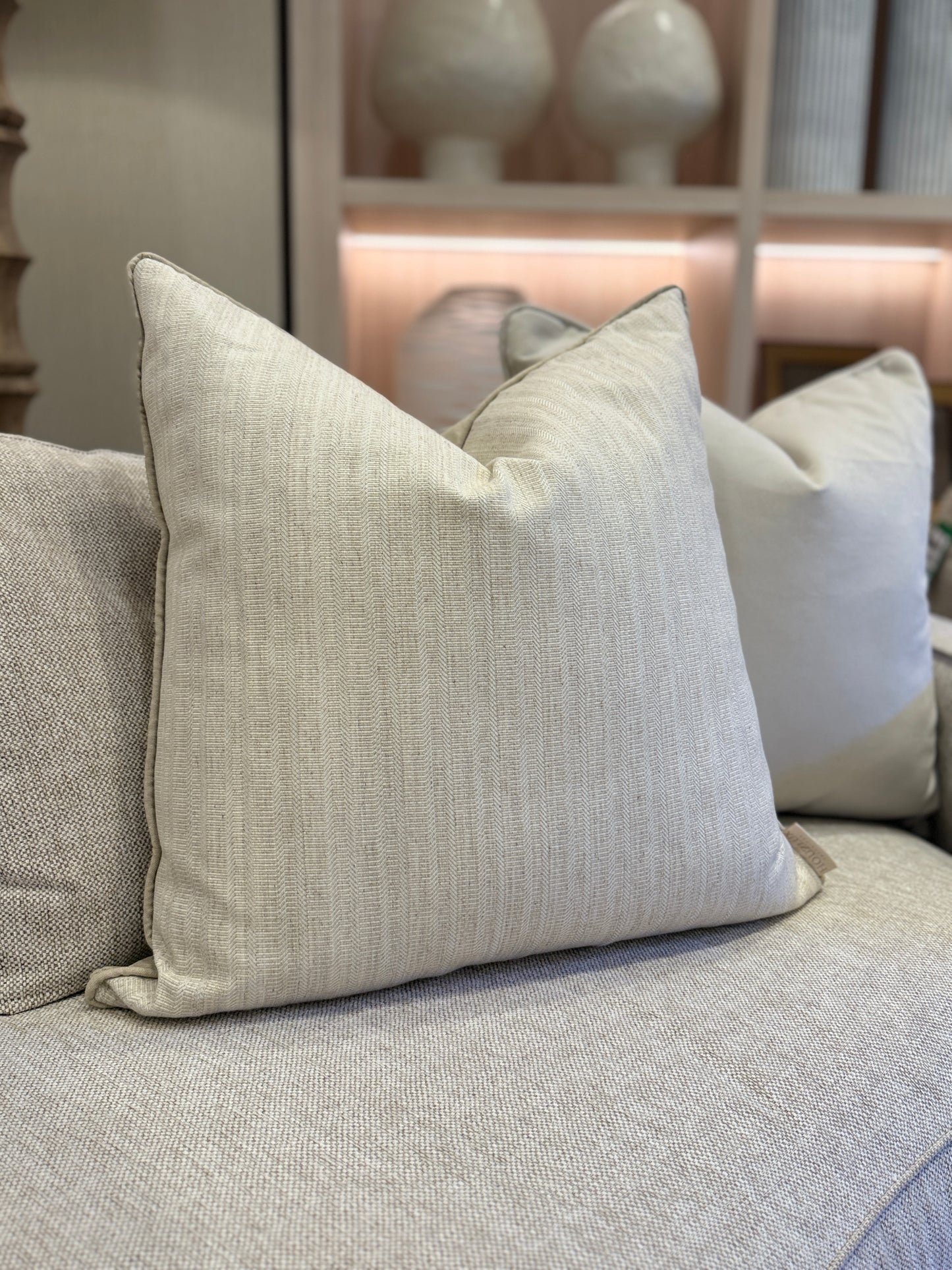 Oatmeal and Plain Back Cushion - 60cm