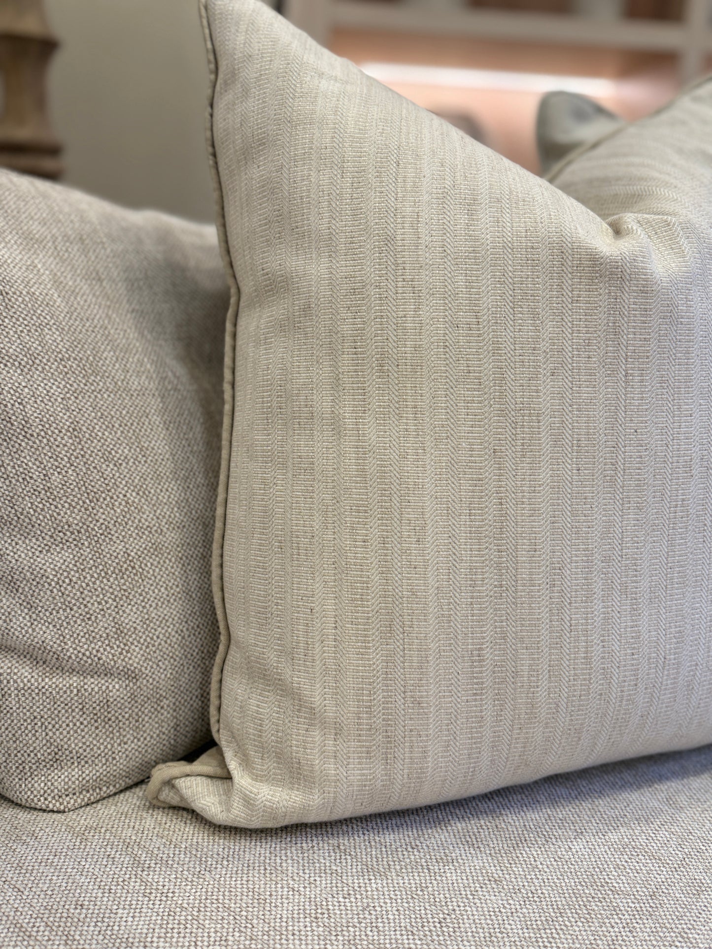 Oatmeal and Plain Back Cushion - 60cm