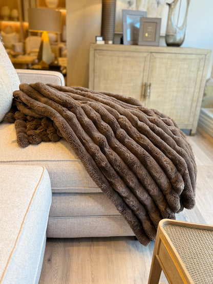 Cocoa Faux Fur Throw