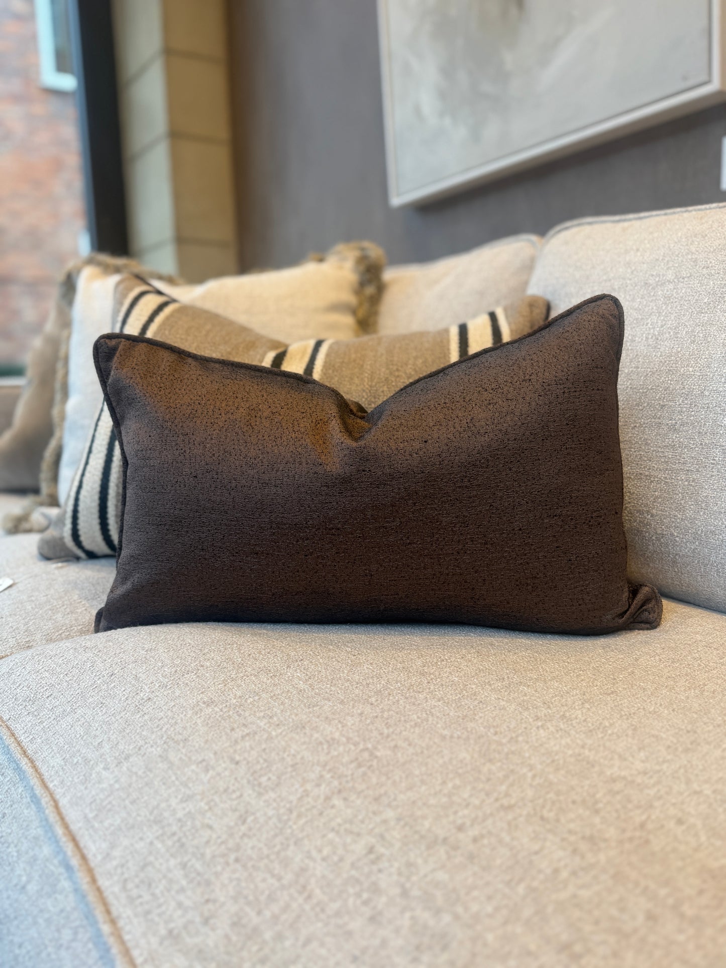 Bespoke Chocolate Cushion 22x14"