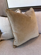 22" Sand Velvet Piped Cushion