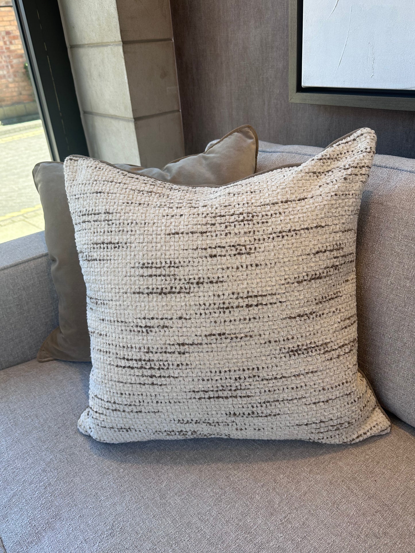 Bespoke Tufty Chenille Broken Stripe 22" Cushion