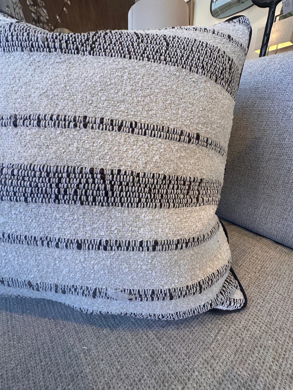 Bespoke Tibidabo Cream & Mocha Cushion 22"