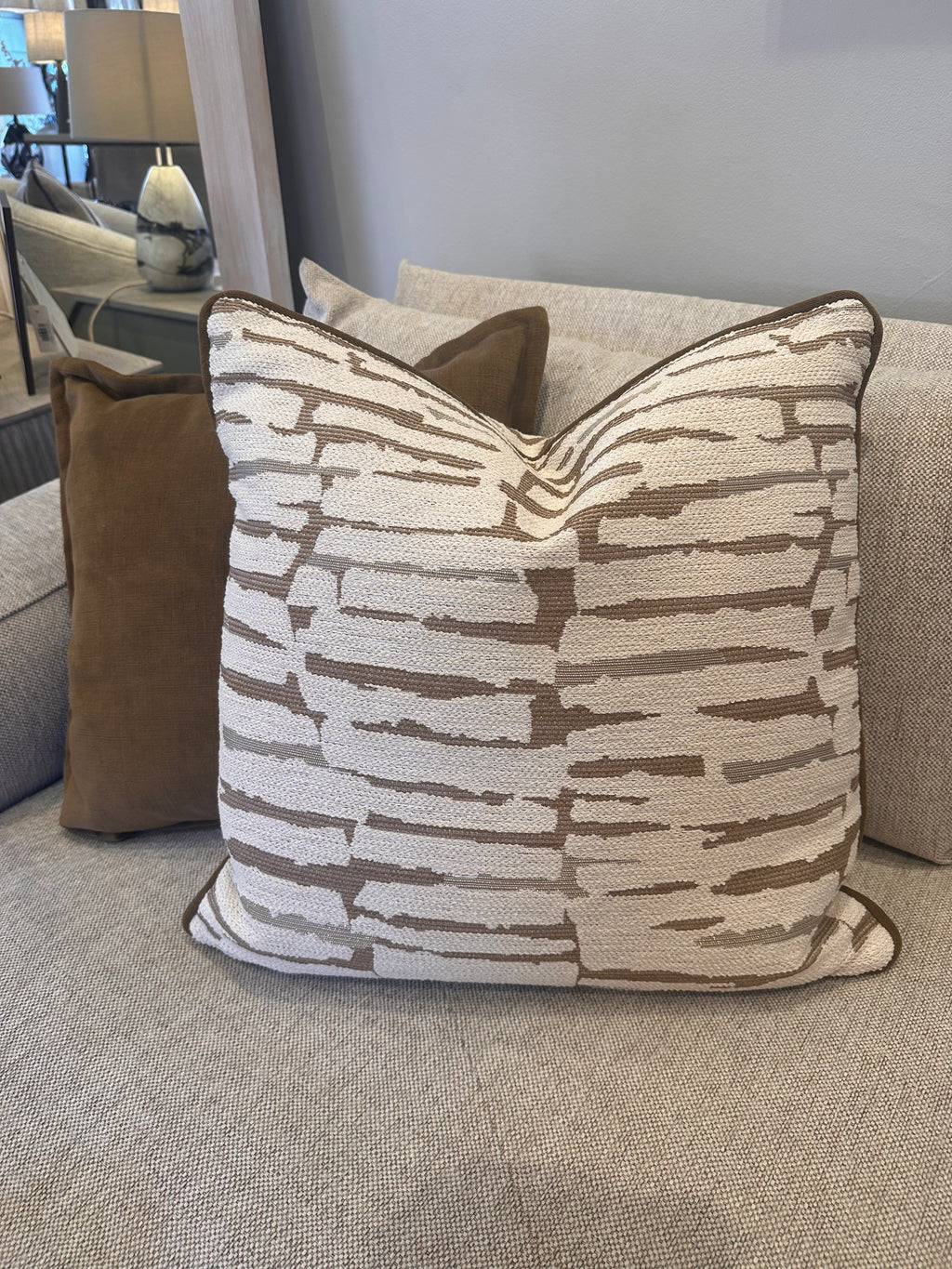 Muro Camel Gold Thread Cushion 22"