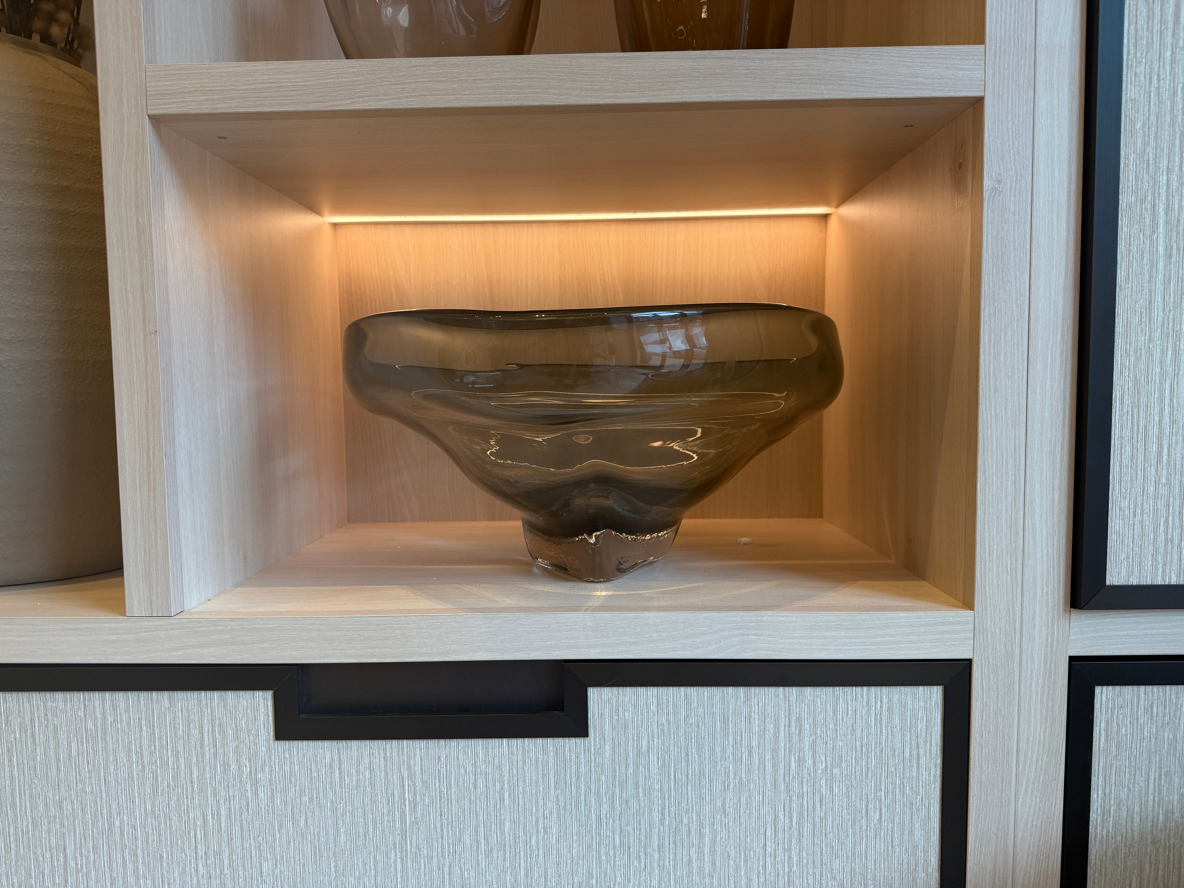 Smoked Glass Triangle Bowl
