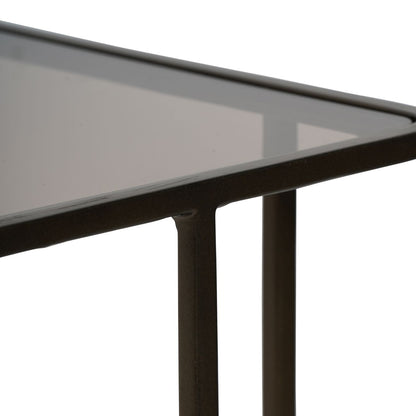 Salzburg Set of 2 Glass and Metal Side Tables