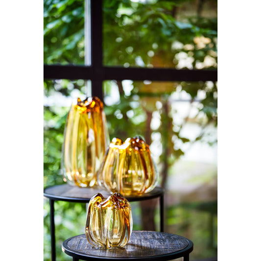 Murela 24.5x22cm Amber Glass Vase
