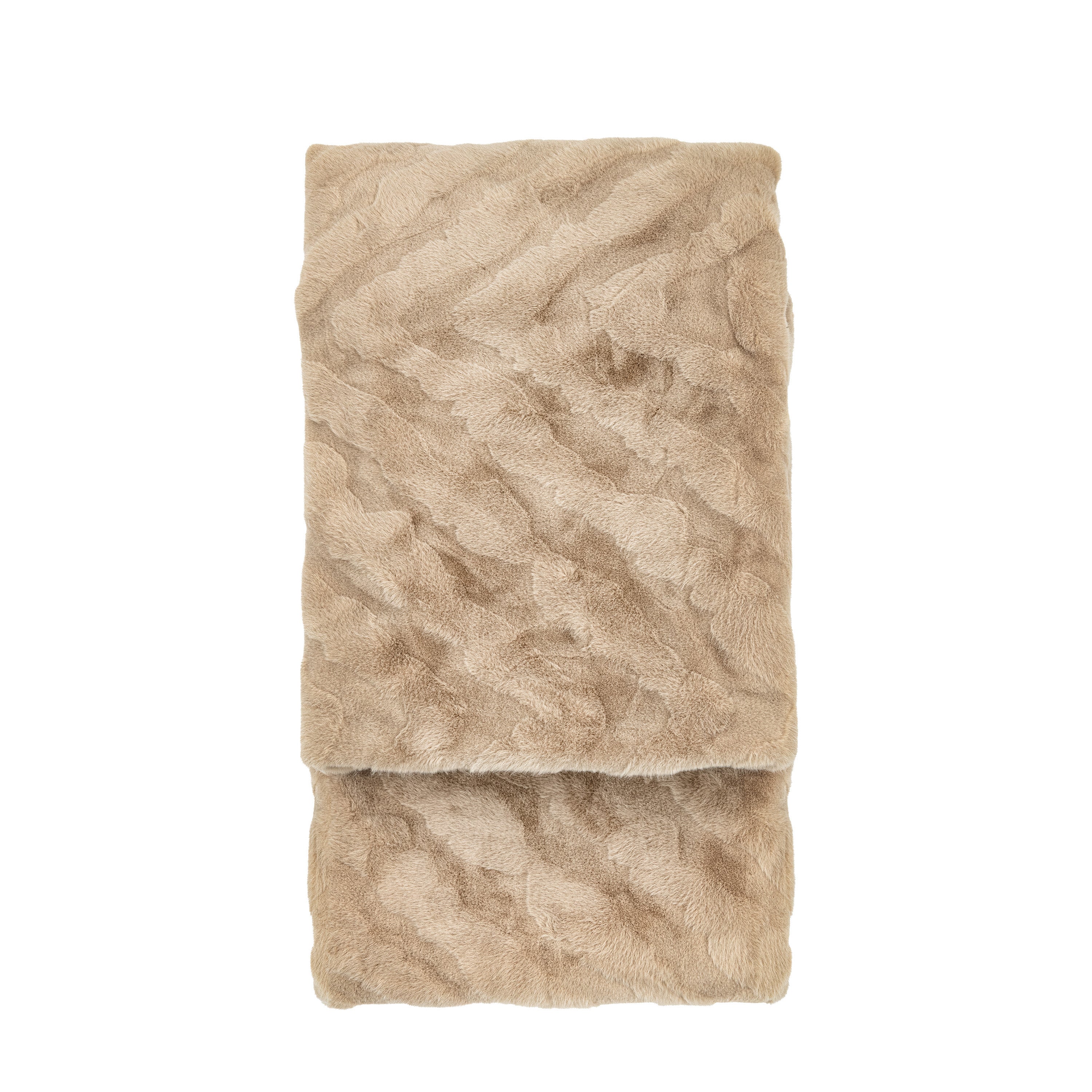 Chevron Rabbit Faux Fur Throw Mink