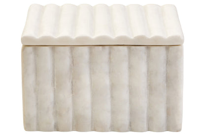 Savio Square White Fluted Marble Box