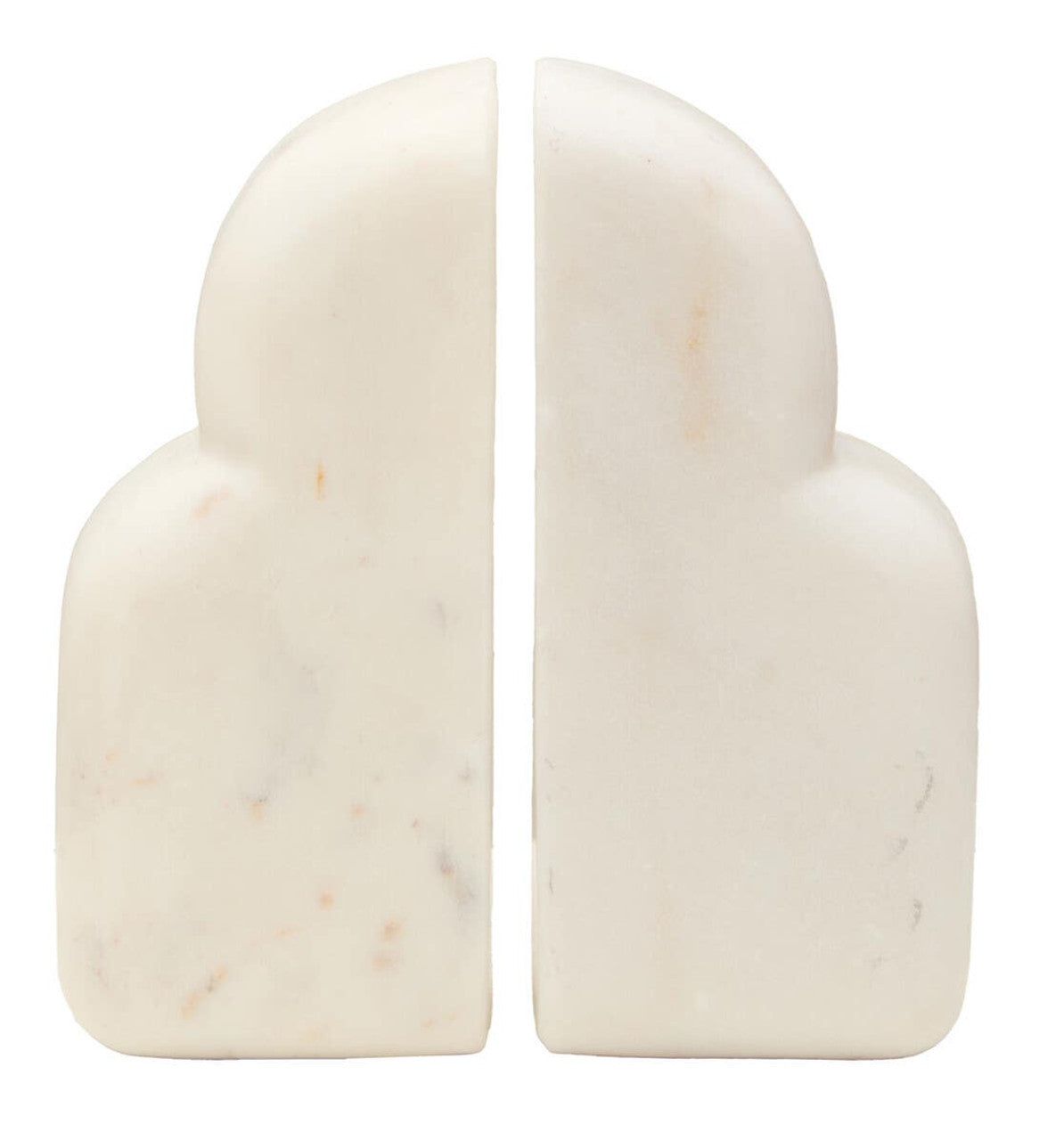 Savio White Marble Set Of Two Bookends