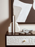 Savio White Marble Set Of Two Bookends