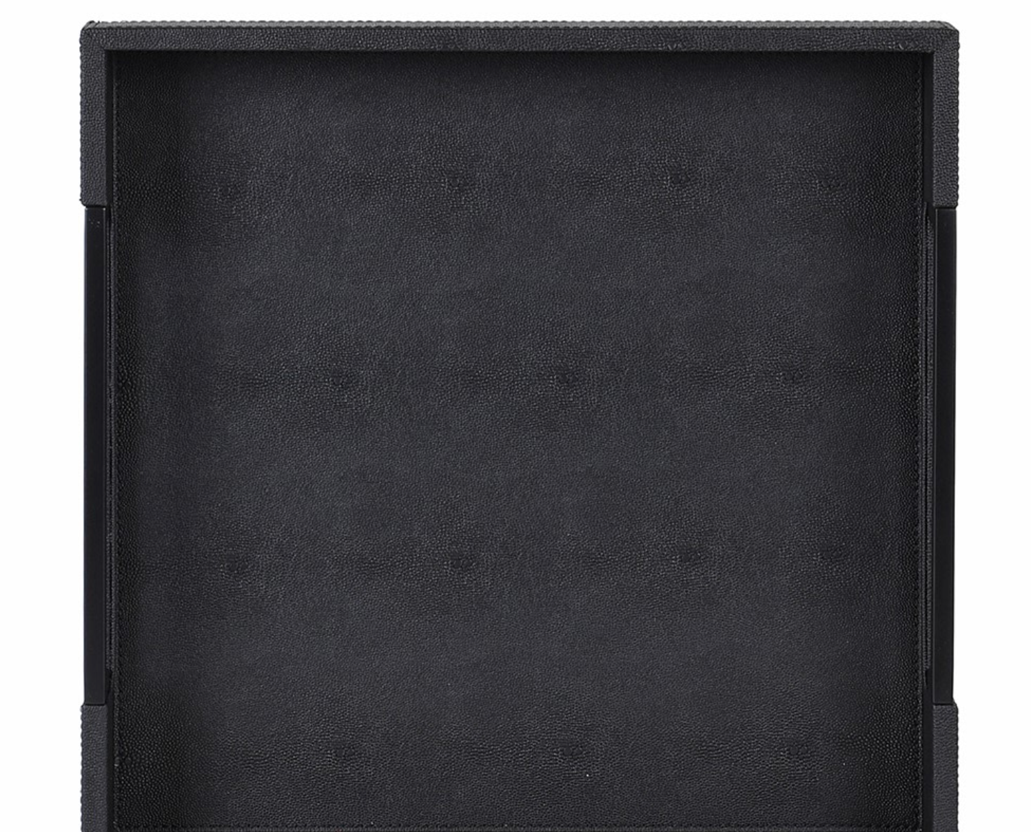 Set of 2 Black Faux Shagreen Trays