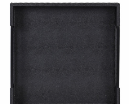 Set of 2 Black Faux Shagreen Trays