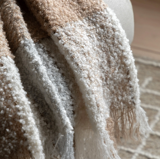 Autumn Check Boucle Throw