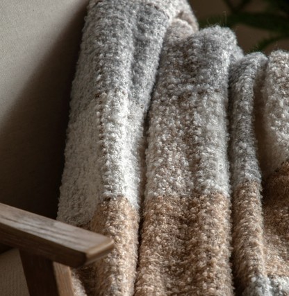 Autumn Check Boucle Throw