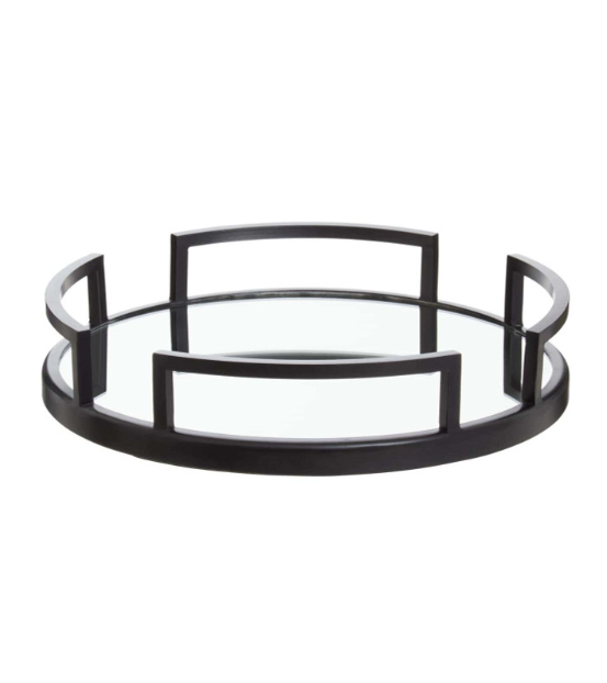 Cruzar Matte Black Mirrored Tray