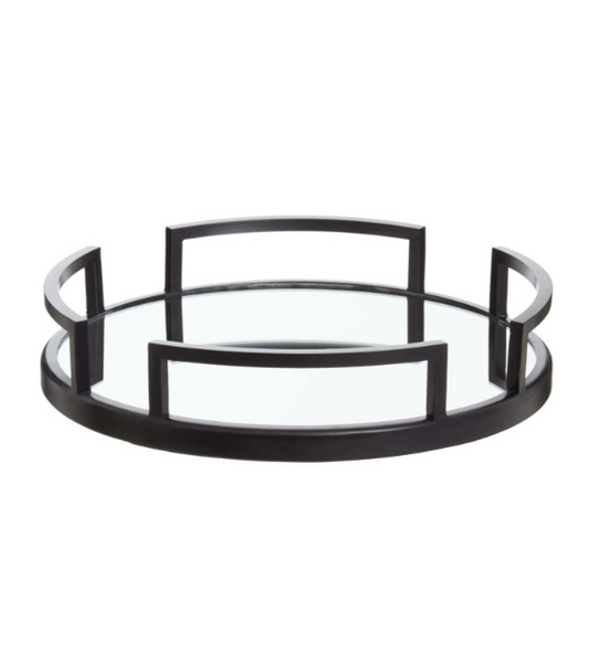 Cruzar Matte Black Mirrored Tray