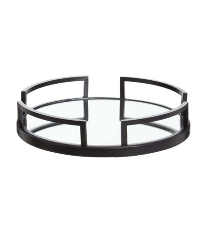 Cruzar Matte Black Mirrored Tray