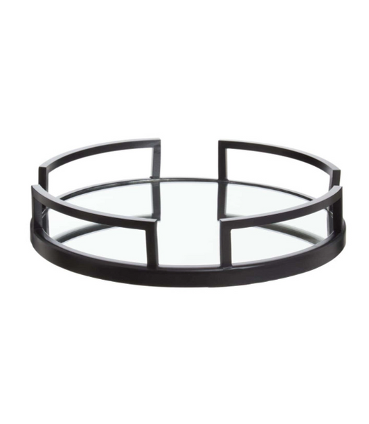 Cruzar Matte Black Mirrored Tray