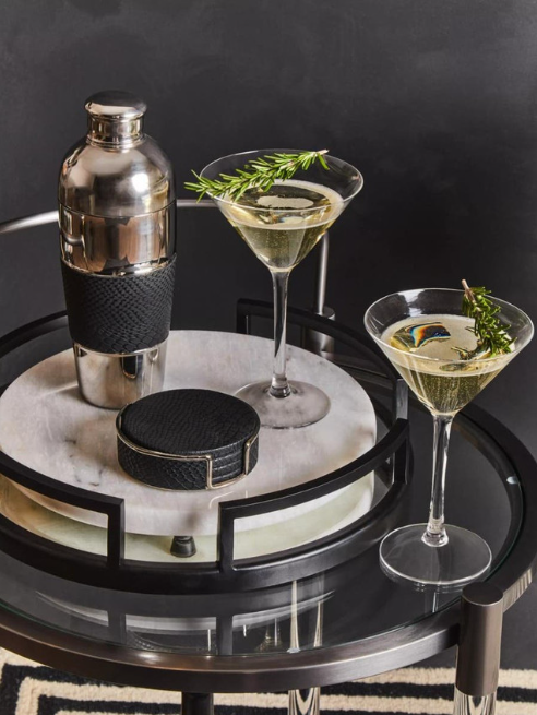 Cruzar Matte Black Mirrored Tray