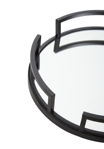 Cruzar Matte Black Mirrored Tray