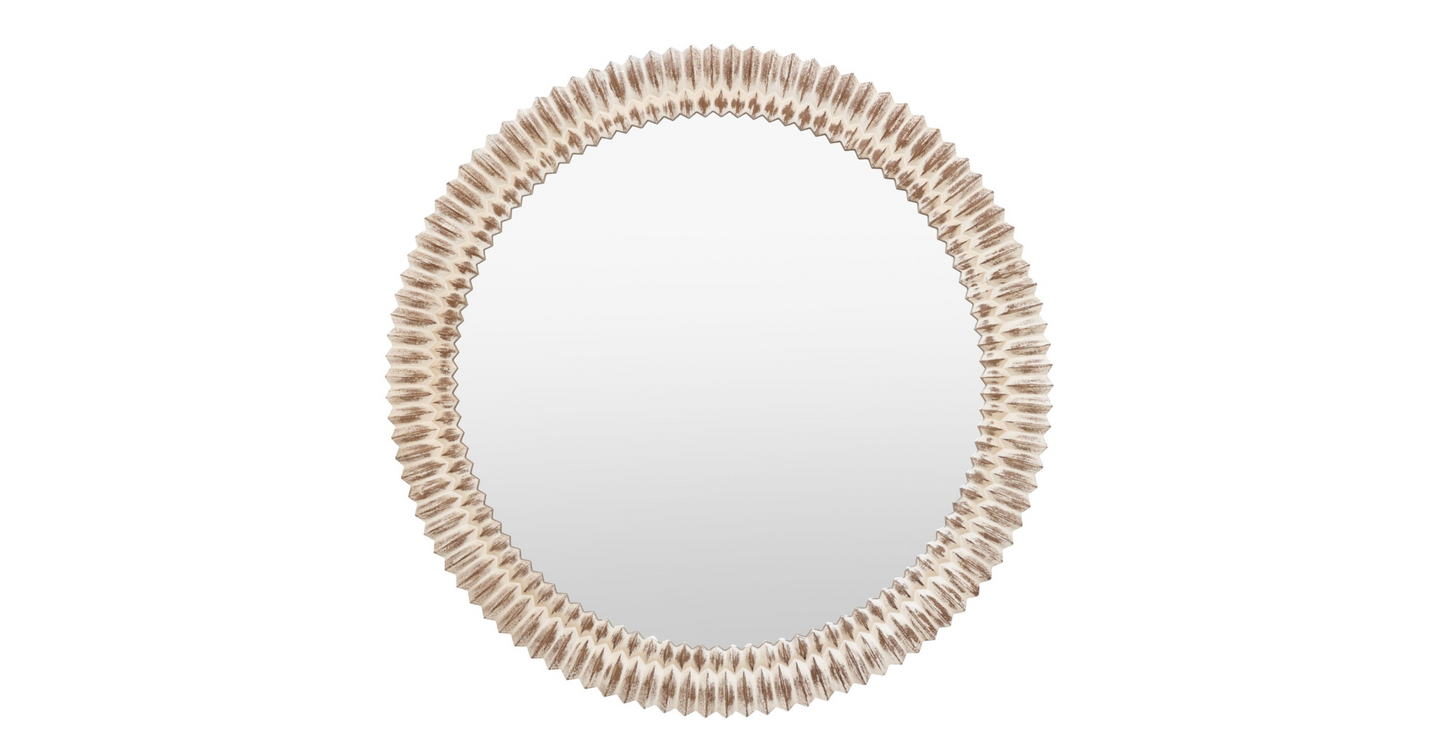 Pimlico Round Mirror White Wash