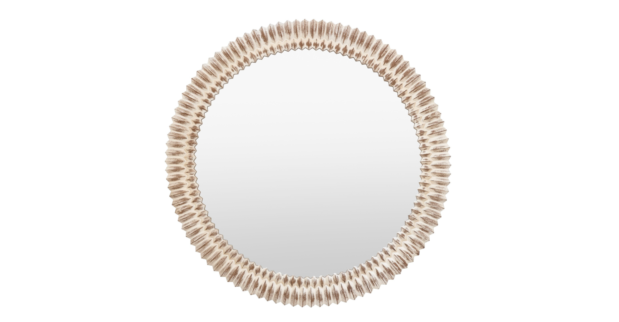 Pimlico Round Mirror White Wash