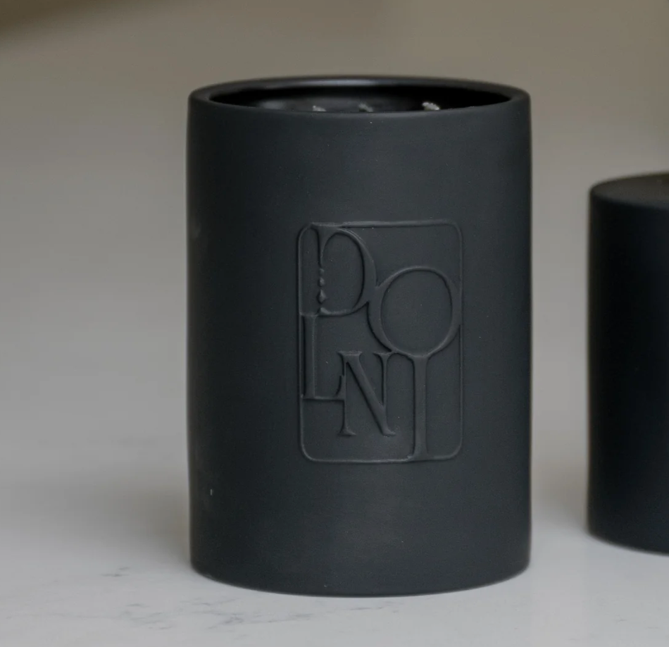 Dolni Large Black Ceramic 600g Tuberose & Sandalwood Candle