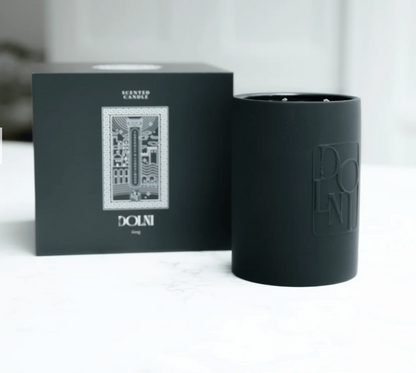Dolni Large Black Ceramic 600g Tuberose & Sandalwood Candle